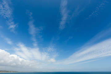 Obraz premium White clouds in blue sky.