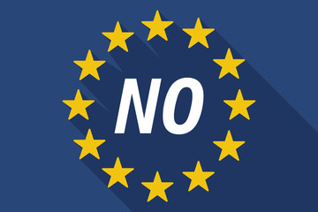 Long shadow European Union flag with    the text NO
