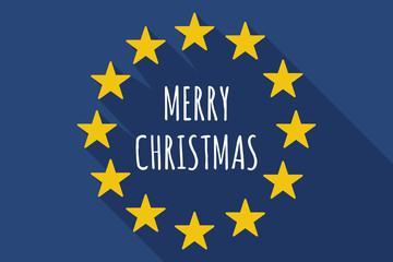 Long shadow European Union flag with    the text MERRY CHRISTMAS