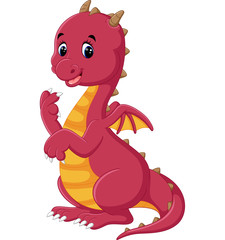 illustration of cute dragon cartoon