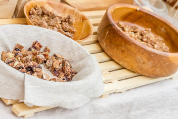 Cubes of bread croutons of white bread