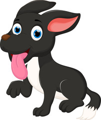 cute dog cartoon sitting
