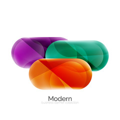 Colorful glossy glass bubbles for text