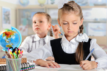 School children in a classroom