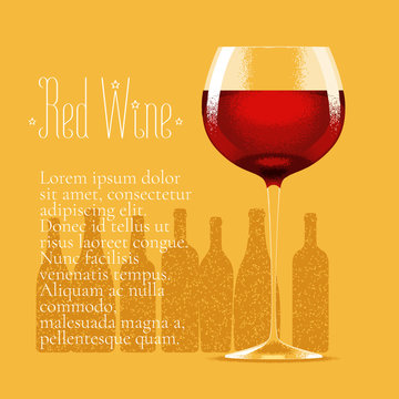 Glass of red wine vector illustration