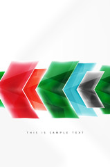 Glass glossy arrow motion background