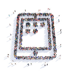 people tablet shape 3d