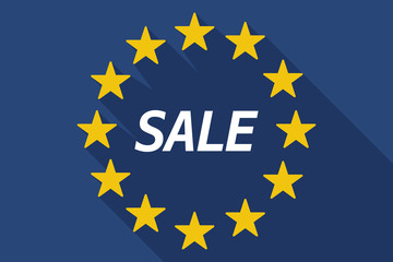 Long shadow European Union flag with    the text SALE