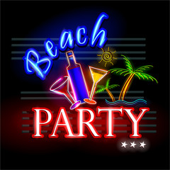 Neon Light signboard for Beach Party