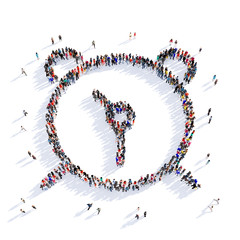 people clock shape 3d