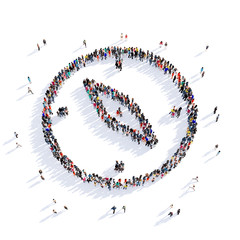 people compass shape 3d