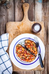 baked beans with rosemary and parmesan on toast