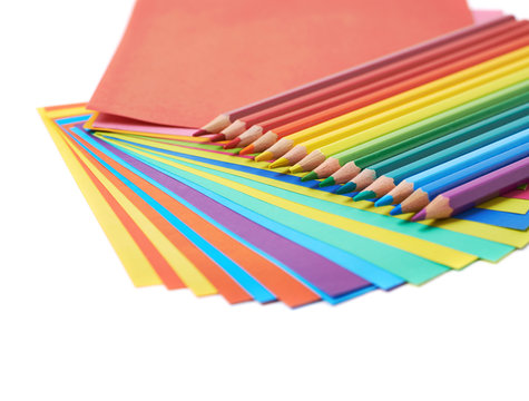 Pile of colorful paper sheets