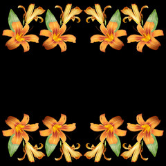 Floral pattern. Orange lily 