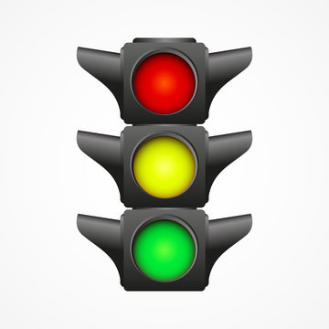 Traffic light illustration, isolated on white
