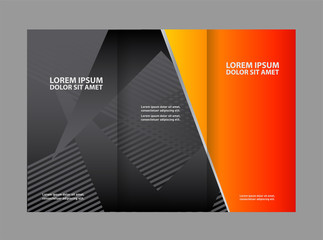 Vector empty tri-fold brochure print template design, tri-fold bright booklet or flyer
