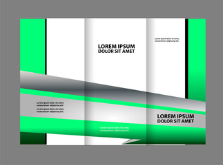 Brochure mock up design template for business, education, advertisement. Trifold booklet editable printable vector illustration. 
