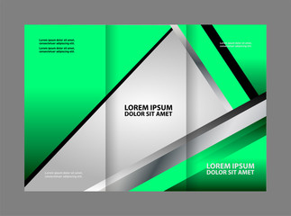 Brochure mock up design template for business, education, advertisement. Trifold booklet editable printable vector illustration. 
