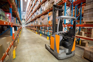 View of pallet truck and goods tidy