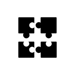 Puzzle vector. Black icon on white background.