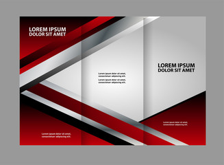 Red tri fold business brochure template
