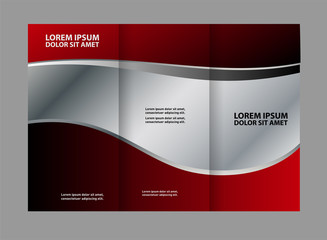 Red tri-fold business brochure template design
