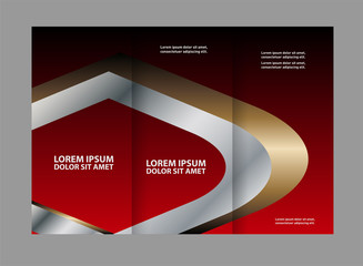 Fototapeta premium Red and black brochure tri fold template 
