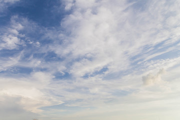 Fantastic soft white clouds against blue sky