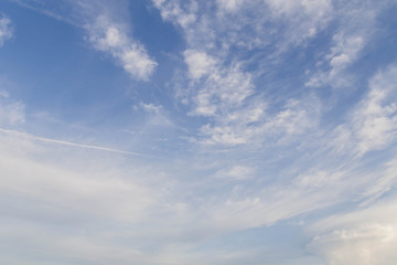 Fantastic soft white clouds against blue sky