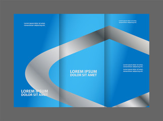 Blue Style Tri-Fold Brochure Design. Corporate Leaflet, Cover Template
