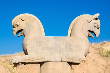 Two-Headed Griffin Sculpture in Persepolis, Iran
