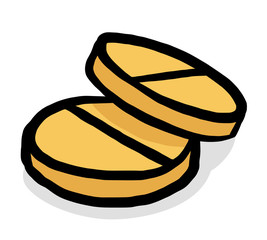 orange tablets / cartoon vector and illustration, hand drawn style, isolated on white background.