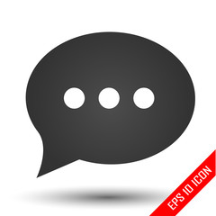 Fototapeta premium Chat icon. Active chat sign. Simple flat logo of chat on white background. Vector illustration.