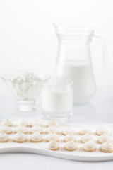 Breakfast Meringues, milk and curd