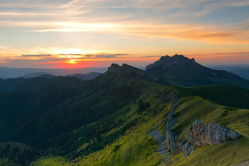 Fototapeta premium Sunset in the natural park 
