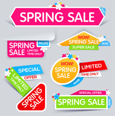 Spring Sale Banner, Sale and discounts. limited time only. Vector illustration