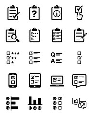 Survey Questionnaire Icon Set