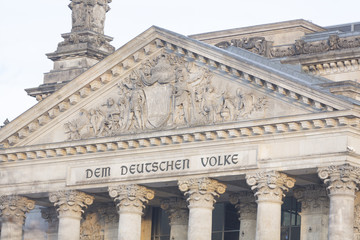 Front face of Bundestag in Berlin