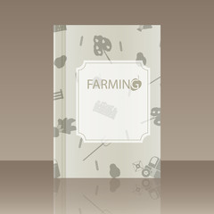 Realistic design element. Book about farming