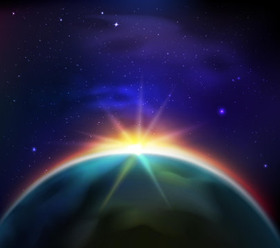 Space Sunrise Background