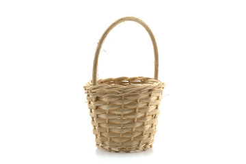 Fototapeta na wymiar wicker basket made of wicker on a white background