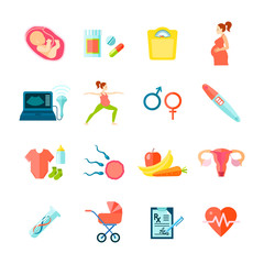 Pregnancy Icons Set 