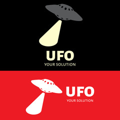 Vector logo of the UFO. Brand's logo in the form of a UFO