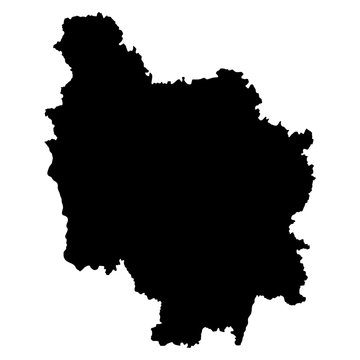 Bourgogne black map on white background vector