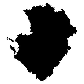 Poitou-Charentes black map on white background vector