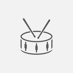 snare drum line icon, vector illustration