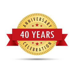 Forty years anniversary celebration icon logo