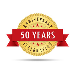 Fifty years anniversary celebration icon logo
