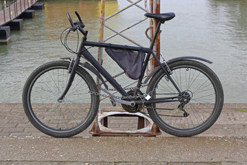 Fototapeta na wymiar Locked Bicycle