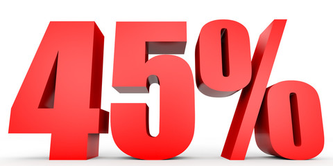 Discount 45 percent off. 3D illustration.